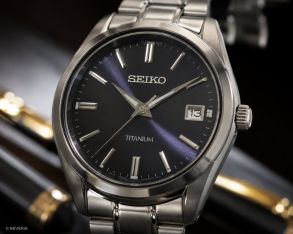 SUR373P1 Seiko Mens Titanium Blue Sapphire 40mm