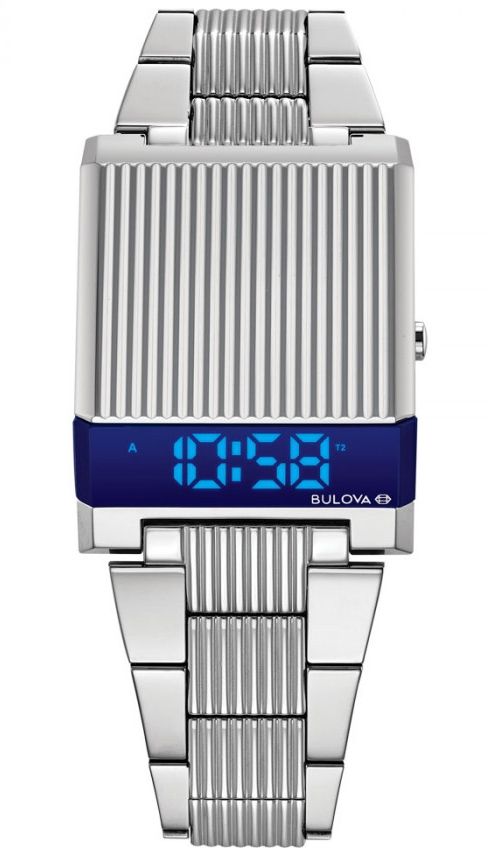 Retro digital LED watch with dual time function Bulova Computron