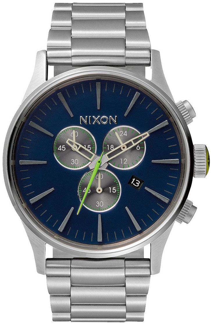 Nixon Sentry Chrono Midnight Blue / Volt Green A386-981 - RIP