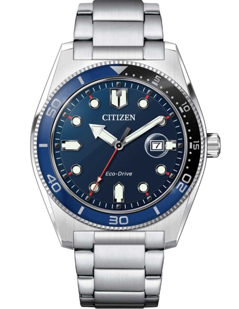 citizen eco-drive j810 45mm black date watch gift men 6 3/4