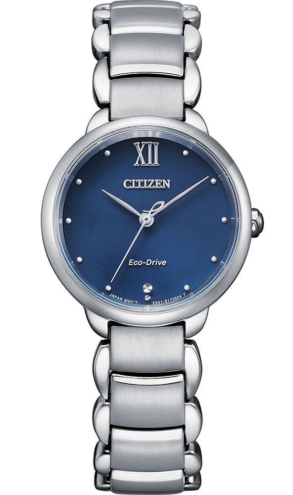 Elegant women's watch with Eco-Drive Blue dial and timeless design