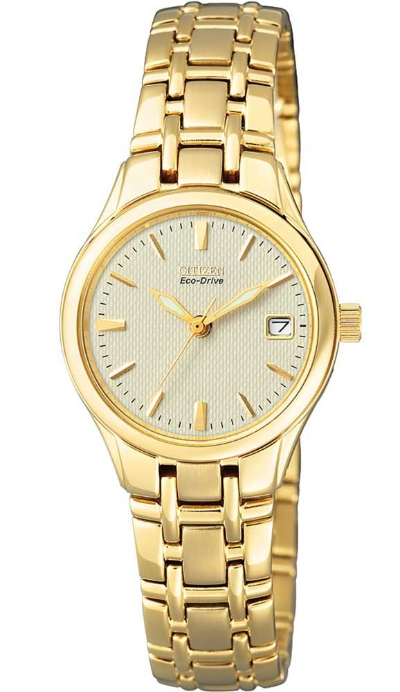 Citizen Eco-Drive women's watch Elegant champagne-colored dial