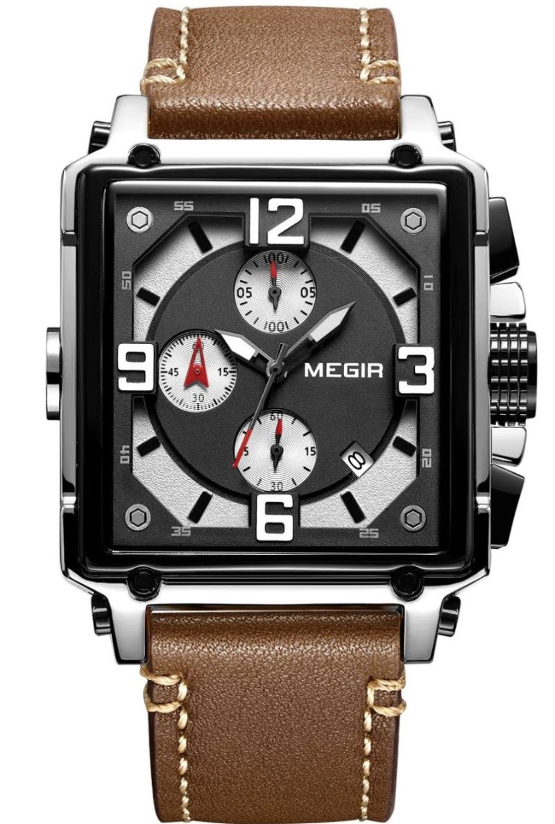 Megir XL Squared Mens Chronograph 2061