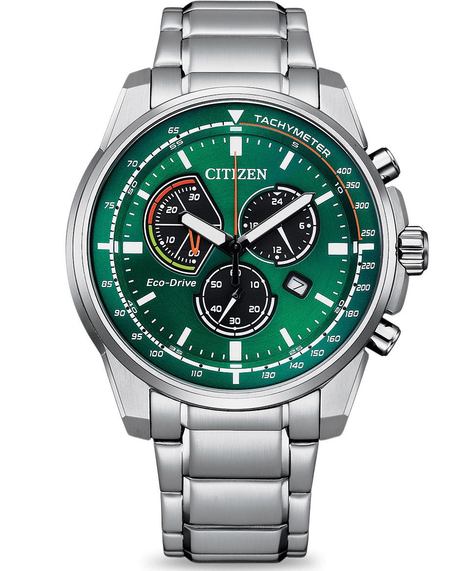 Citizen chronograph watch | Sporty Eco-Drive watch with H570
