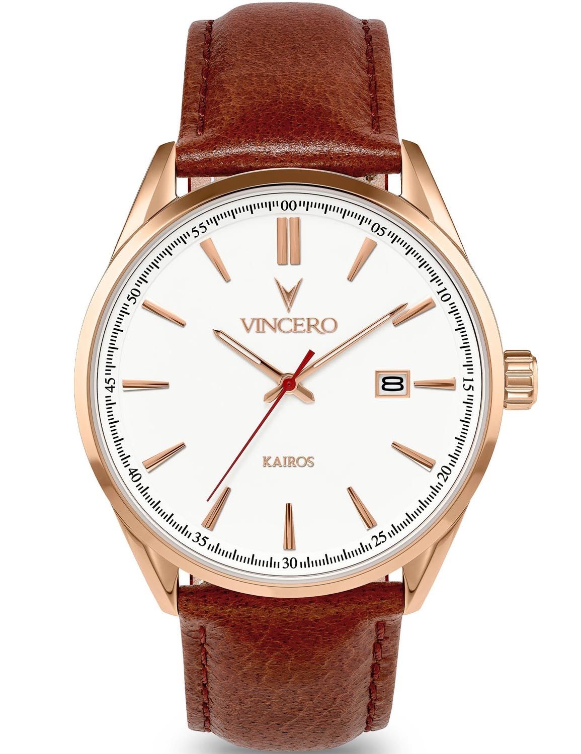 Vincero Kairos Rose Gold/Mahogany WhiR-Bro-K28 RIP