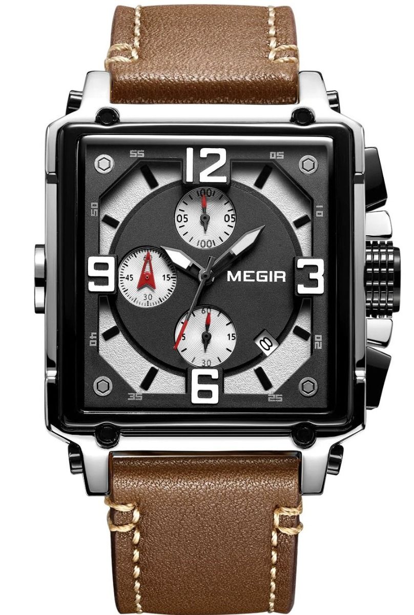 Megir XL Squared Mens Chronograph 2061