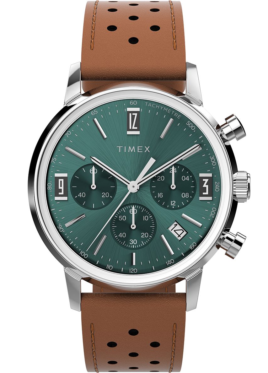 Timex Marlin - Orologio da uomo da 40 mm, quadrante verde a sgancio rapido in due pezzi, cassa in acciaio inossidabile