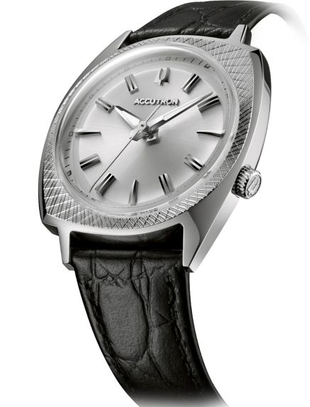 Classic automatic men's watch from Accutron with Swiss movement and cross-patterned bezel - Legacy 565 | 2SW6A002