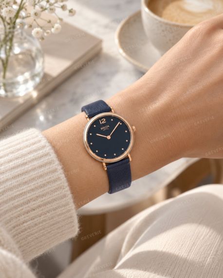 Boccia Ladies Rosegolden Titanium Blue Sapphire 30mm