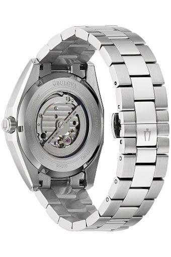 ulova Surveyor automatic men's watch with visible movement and black dial | 96A270