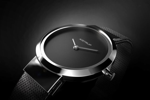 Elegant women's watch with black dial and stainless steel mesh strap for the modern woman | AIW7611