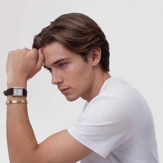 Daniel Wellington Bound Black Lizard Guilloché Gold DW00100899