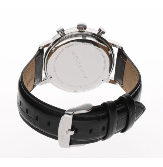 Aistrup AIW8601 Classic Infinity Chronograph men's watch with white dial and leather strap | AIW8601