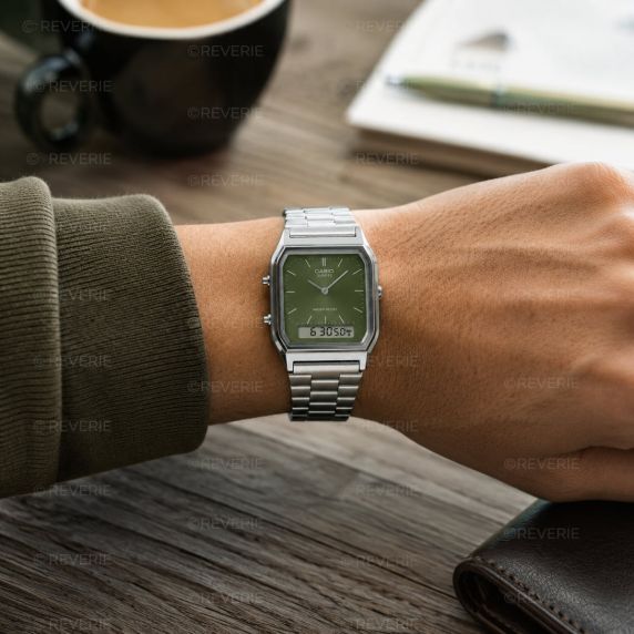 Casio Vintage Ana-Digi Green Dial 30mm