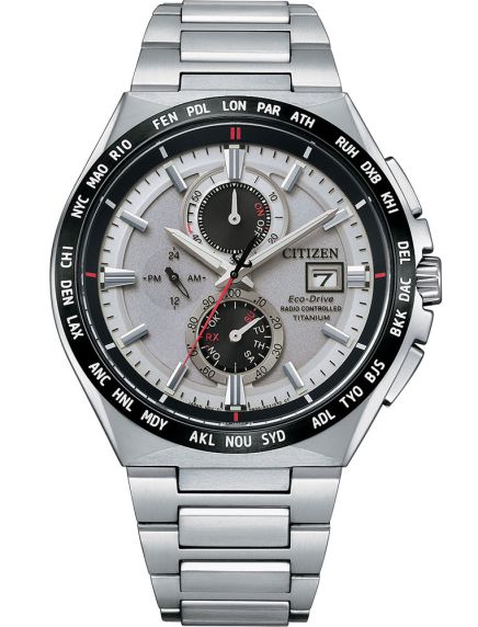 Citizen Eco-Drive Super Titanium men's watch | Radio-controlled chronograph with world time | AT8234-85A