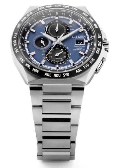 Citizen Eco-Drive titanium world time watch with H800 movement and atomic timekeeping | AT8238-84L