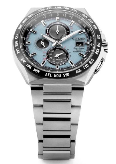 Citizen Eco-Drive radio-controlled world time watch in super titanium with H800 movement | AT8238-84M