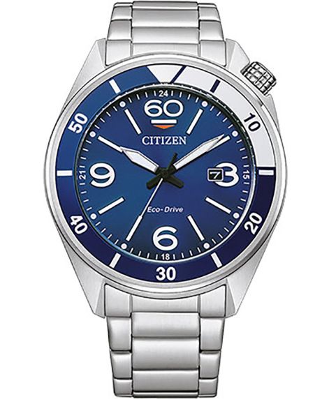 Citizen Eco-Drive men's watch in stainless steel with J810 movement and blue dial | AW1711-87L