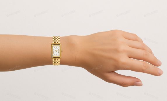 Carrie Taylor Petite Golden Rectangular White Dial 19mm