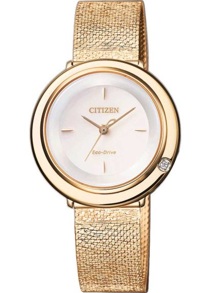 Citizen L Ambiluna women's watch with mesh bracelet and diamond | EM0643-84X