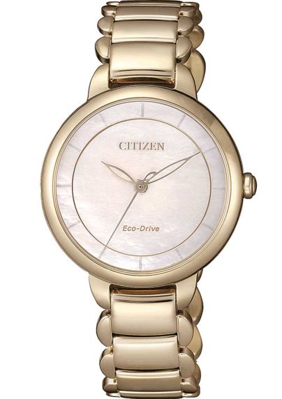 Citizen Eco-drive women's watch with mother-of-pearl dial | Rose gold-plated elegance with six months power reserve | EM0673-83D