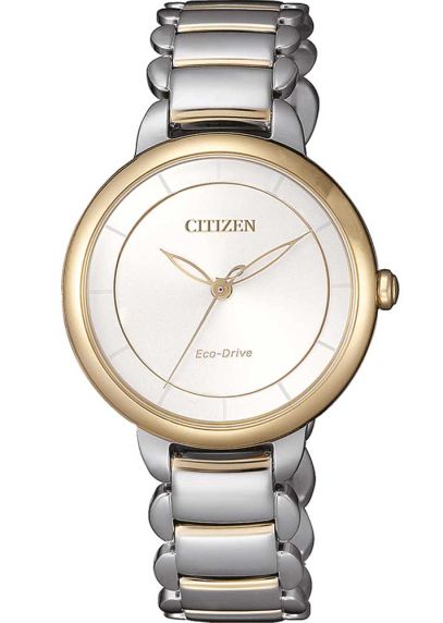 Citizen elegant women's watch with Eco-Drive and two-tone bracelet | EM0674-81A