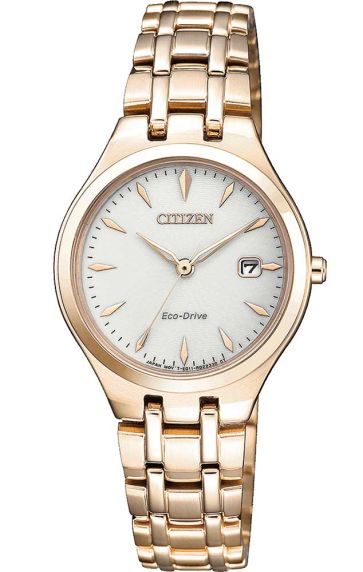 Citizen Eco-Drive women's watch with rose gold steel bracelet | EW2483-85B