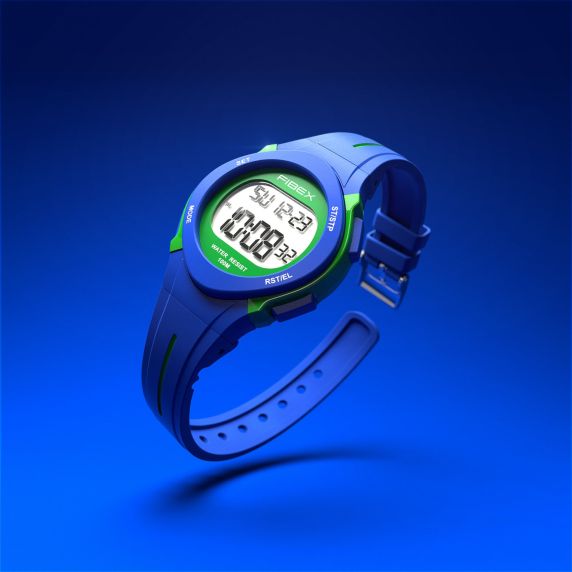 Boys Multi-Function Watch - Blue & Green Digital Timer FIBEX19EN005