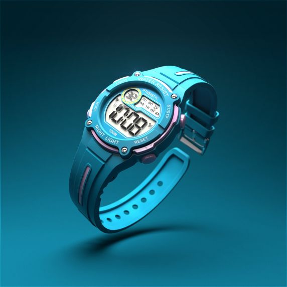 Kids Electronic Watch - Turquoise Digital Sport Timer FIBEX76IP003