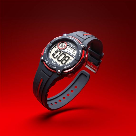 Boys Sports Digital Watch - Navy & Red Swimming Timer FIBEX76IP006