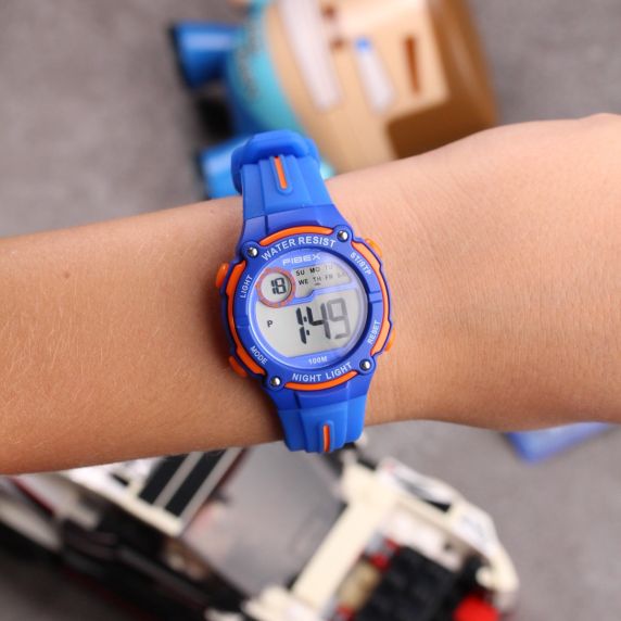 Boys Digital Sports Watch - Blue & Orange Swimming Timer FIBEX76IP004