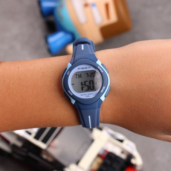 Travel Time Digital Watch - Navy & Ice Blue Timer FIBEX19EN006