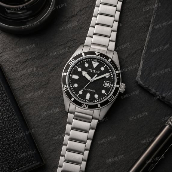 Citizen Mens Mechanical Steel Black 38mm