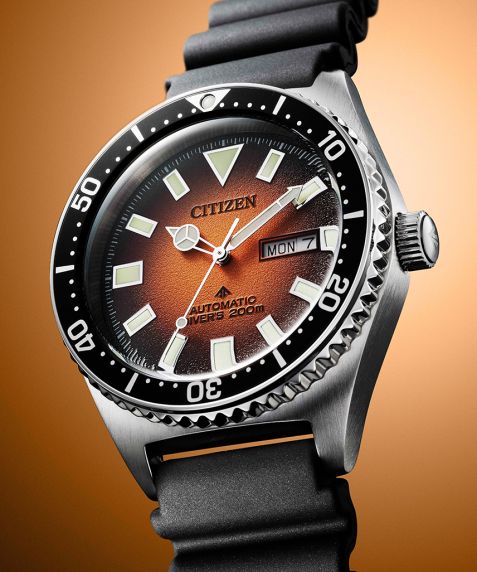 Citizen Promaster Marine automatic dive watch | Orange dial with day/date | NY0120-01Z