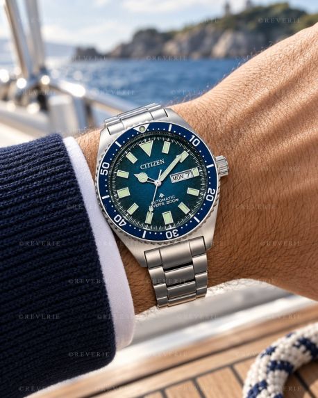 Citizen Promaster automatic diver's watch with blue dial and steel bracelet | NY0129-58L